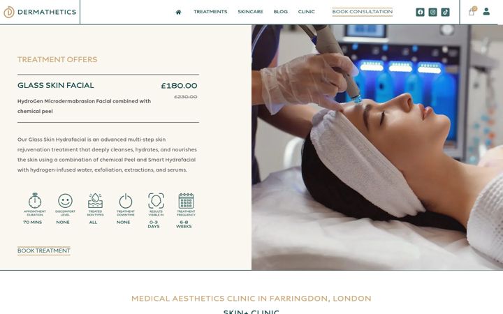 Screenshot of dermathetics.com