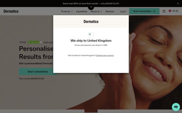 Screenshot of dermatica.co.uk