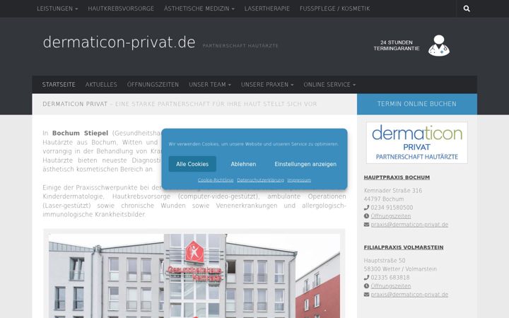 Skjámynd af dermaticon-privat.de