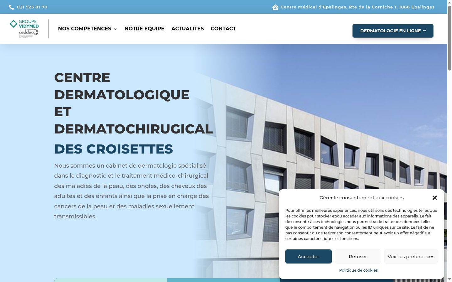 Screenshot del banner di consenso mostrato prima di qualsiasi interazione