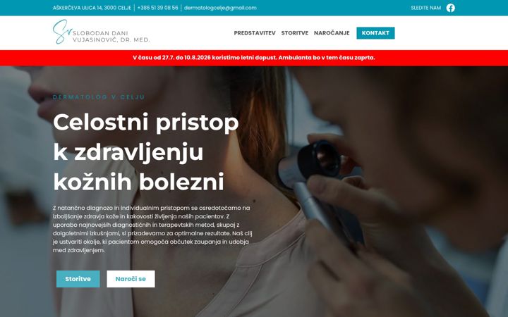 Screenshot von dermatolog-celje.si