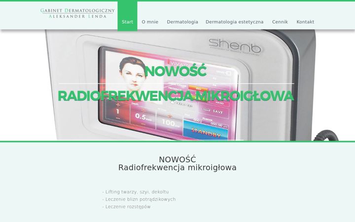 Captură de ecran a dermatolog-lenda.pl