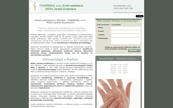 Screenshot of dermatolog-martin.sk