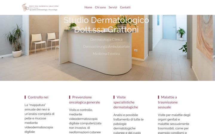 Screenshot von dermatologagrattoniudine.it