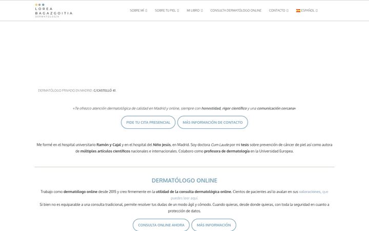 Screenshot of dermatologia-bagazgoitia.com