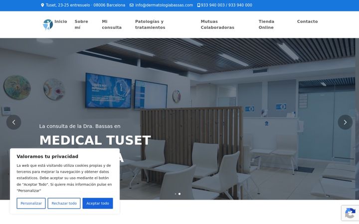 Screenshot of dermatologiabassas.com