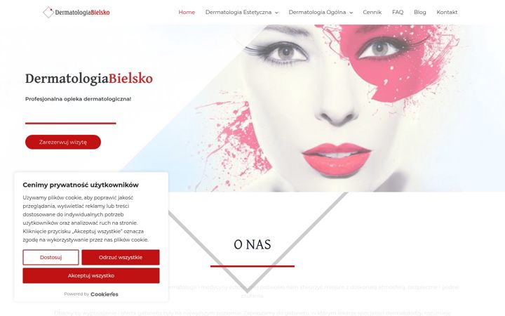 Captură de ecran a dermatologiabielsko.pl