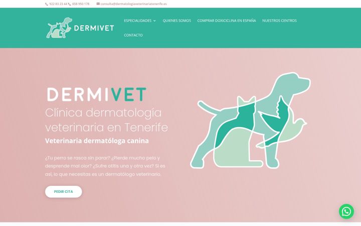 Skjermbilde av dermatologiaveterinariatenerife.es