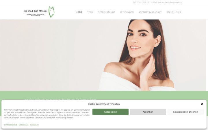 Screenshot of dermatologie-heidelberg.com