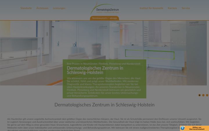 Ekrānuzņēmums no dermatologiezentrum.de