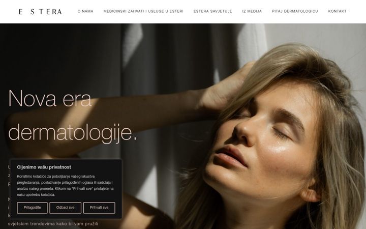 Screenshot ta' dermatologijaestera.hr