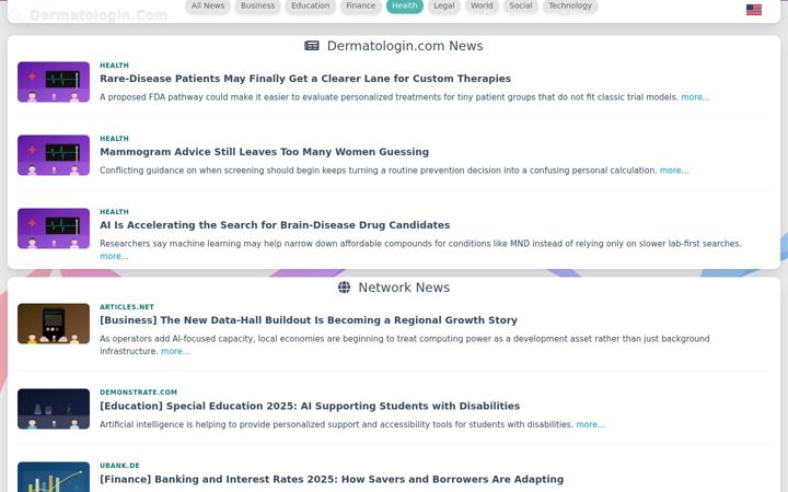Screenshot of dermatologin.com
