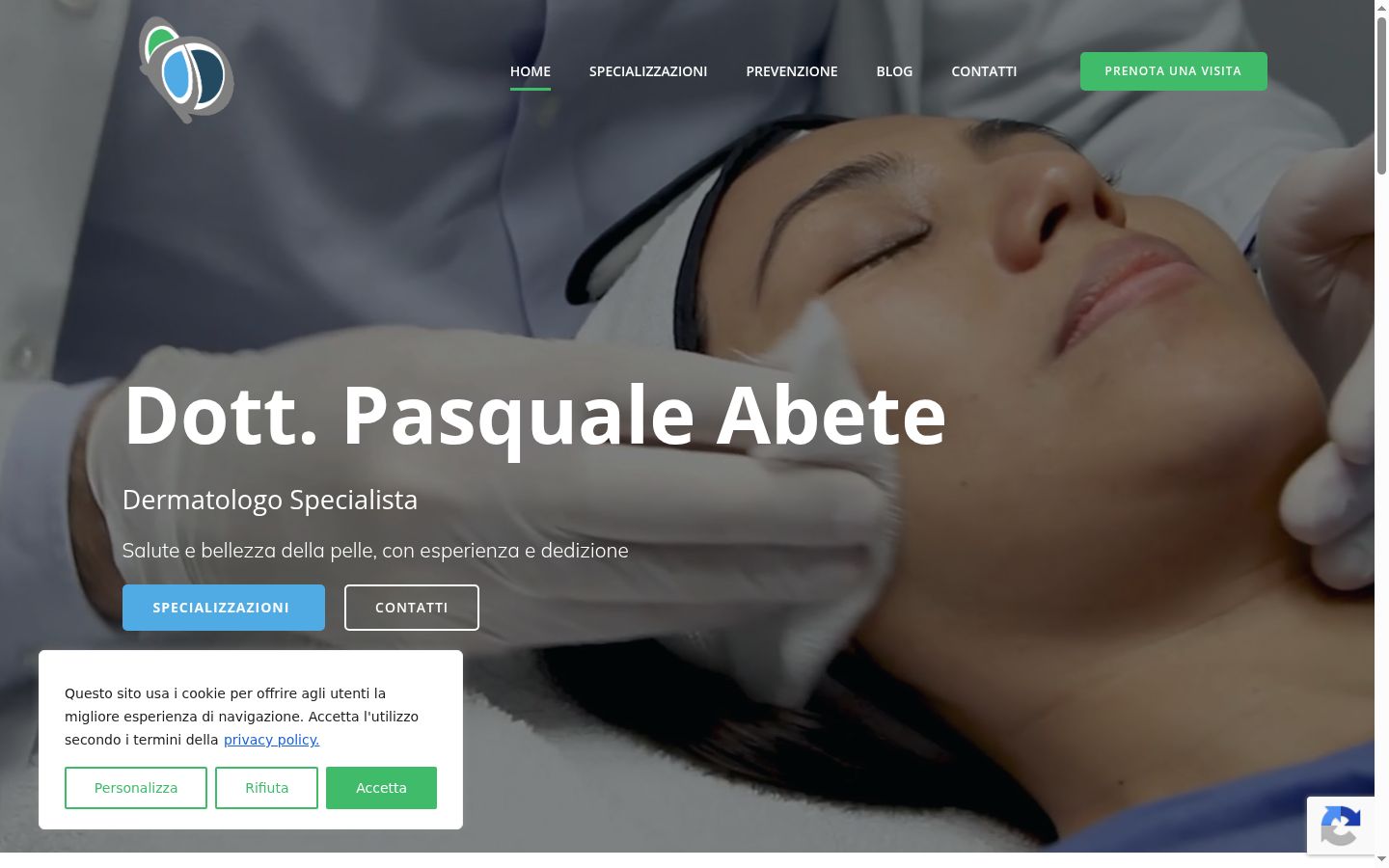 Captura de ecrã do banner de consentimento apresentado antes de qualquer interação