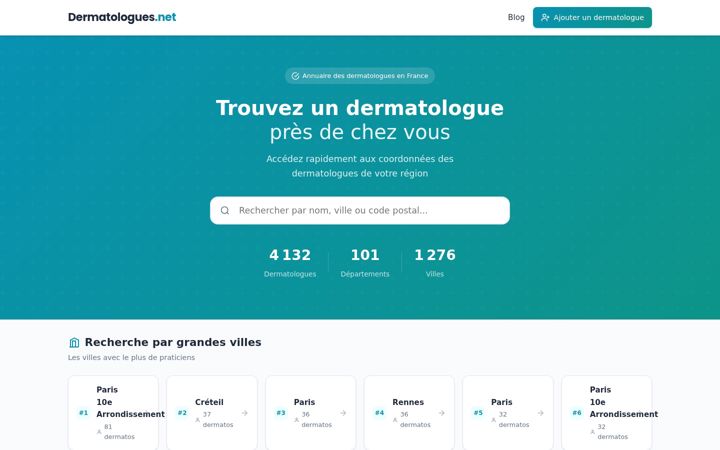 Screenshot of dermatologues.net