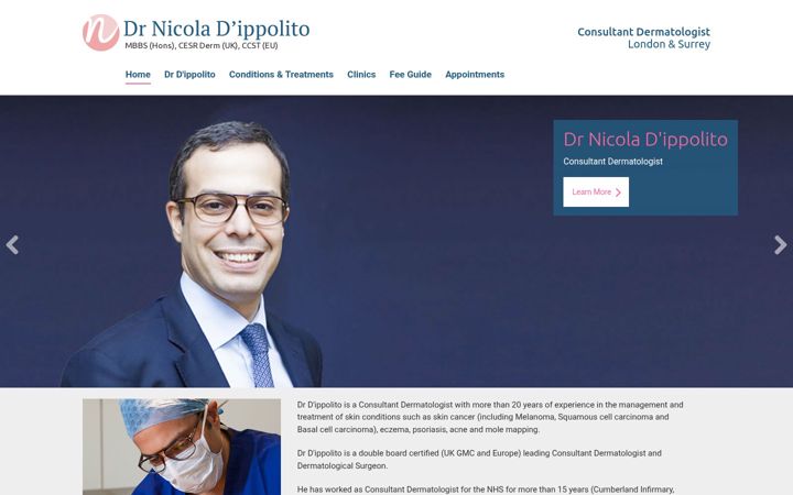 Screenshot of dermatologyconsultantlondon.co.uk