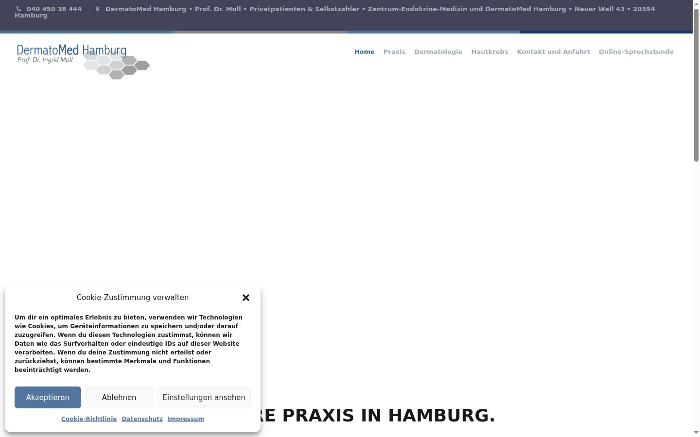 Screenshot del banner di consenso mostrato prima di qualsiasi interazione