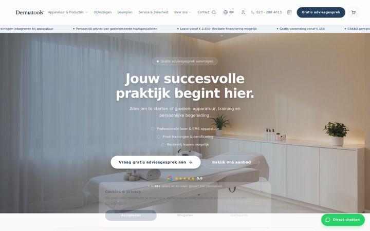 Screenshot of dermatools.nl