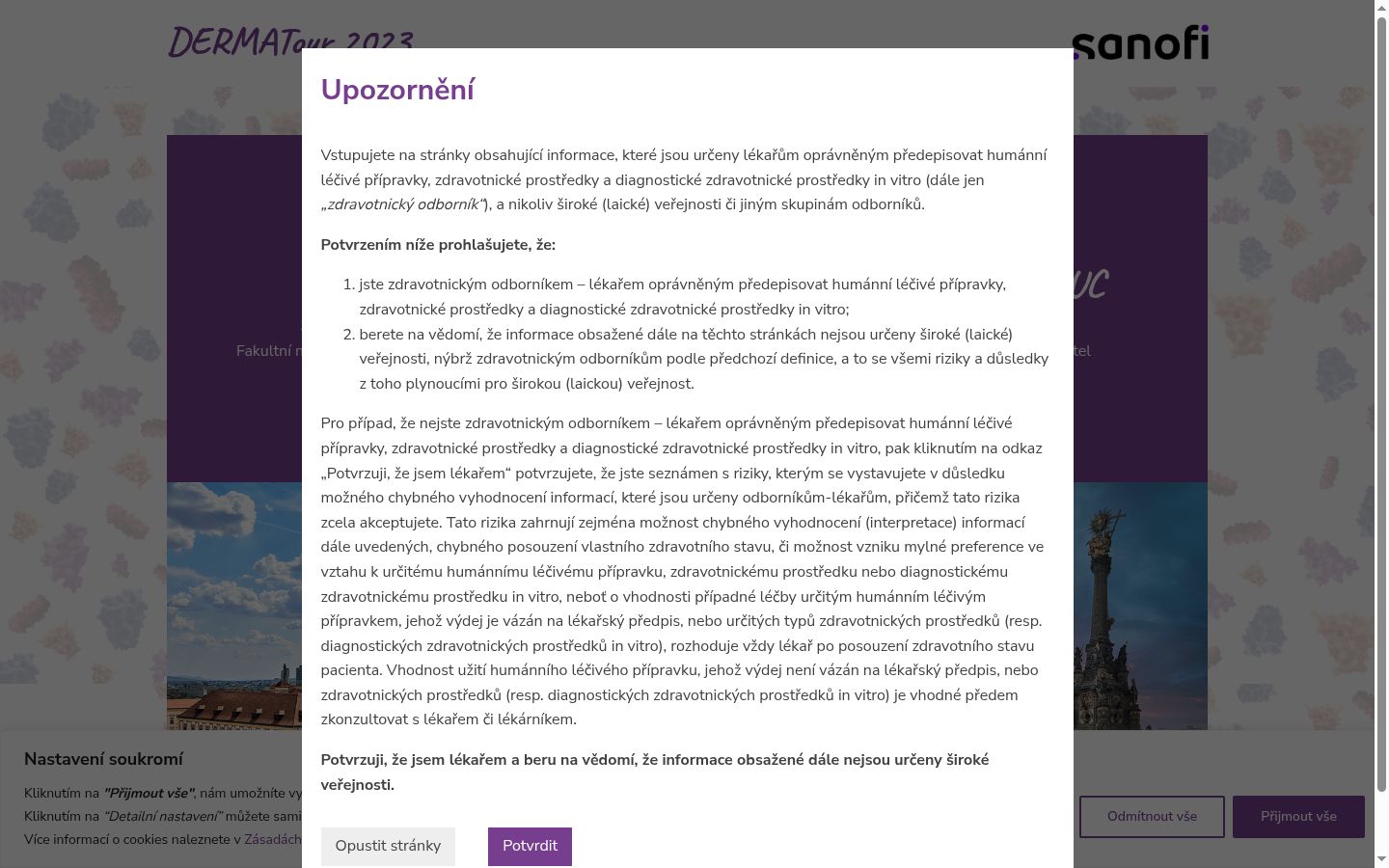 Snímka obrazovky banera súhlasu zobrazeného pred akoukoľvek interakciou