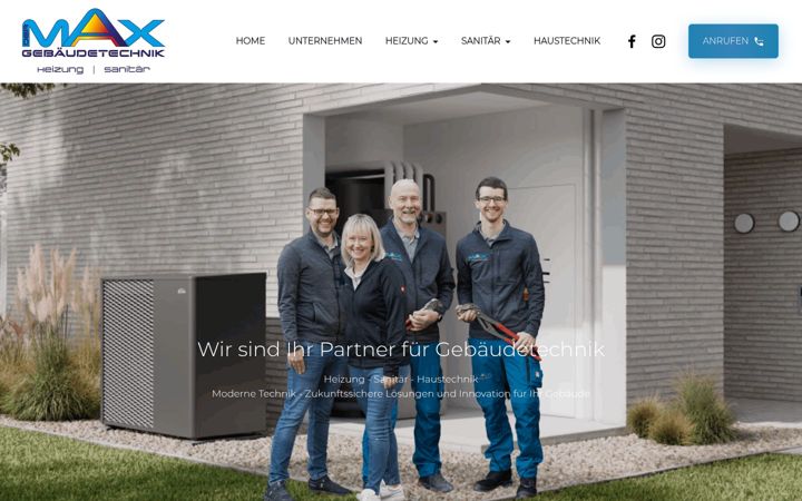 Screenshot of dermax-gebaeudetechnik.de