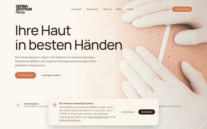 Screenshot of dermazentrum-neuss.de