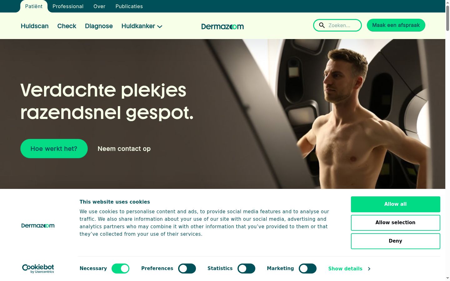 Screenshot des Einwilligungsbanners vor jeglicher Interaktion