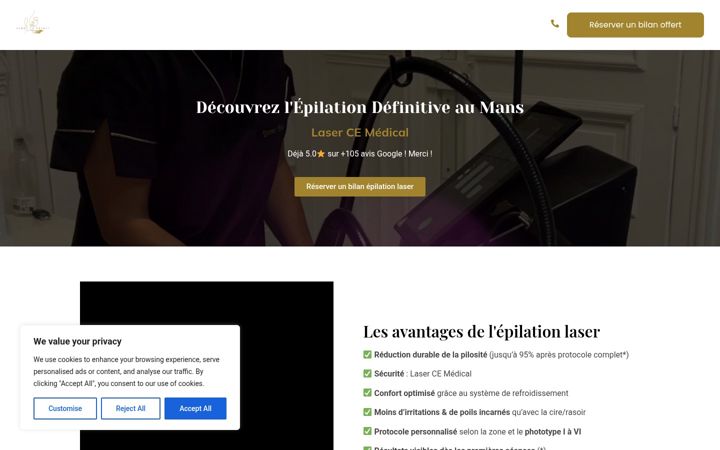 Screenshot of dermeenbeaute72.fr