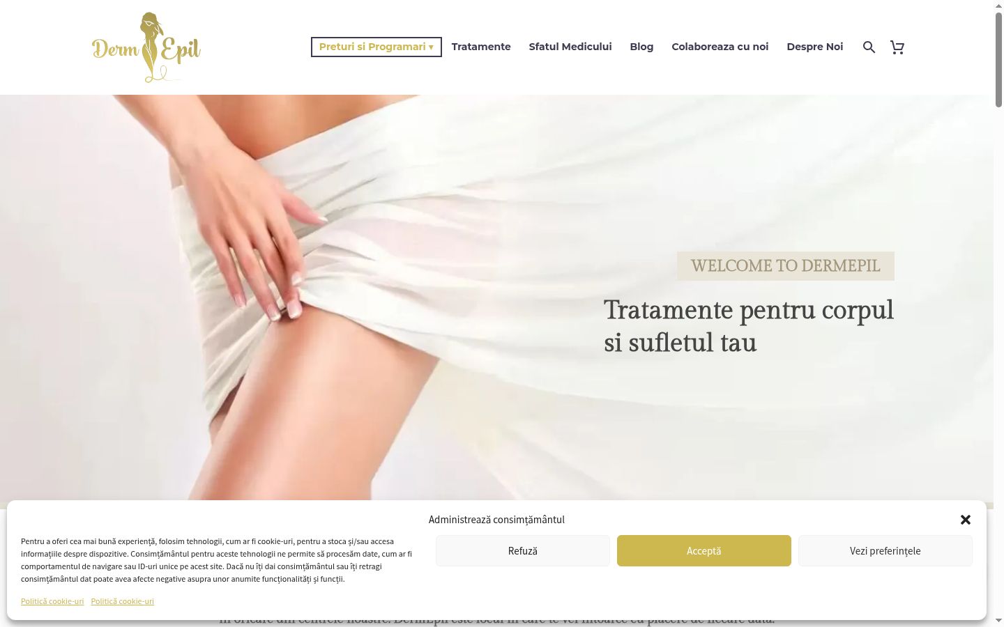 Ekrānuzņēmums ar piekrišanas baneri, kas tika rādīts pirms jebkādas mijiedarbības