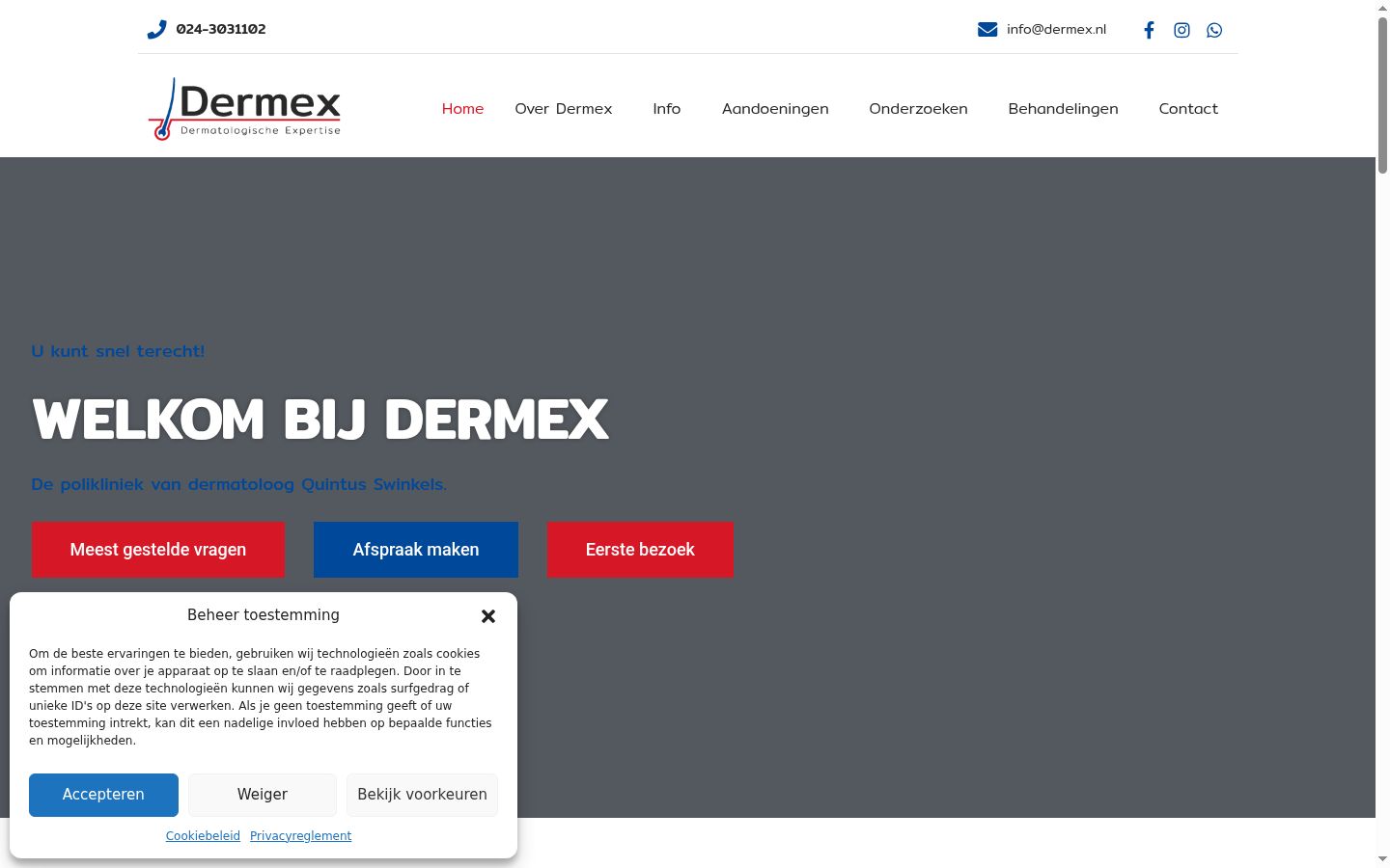 Screenshot del banner di consenso mostrato prima di qualsiasi interazione