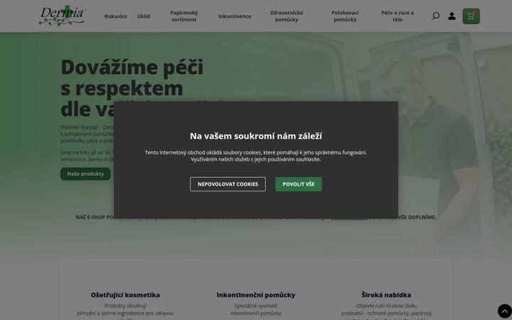 Screenshot van dermia.cz