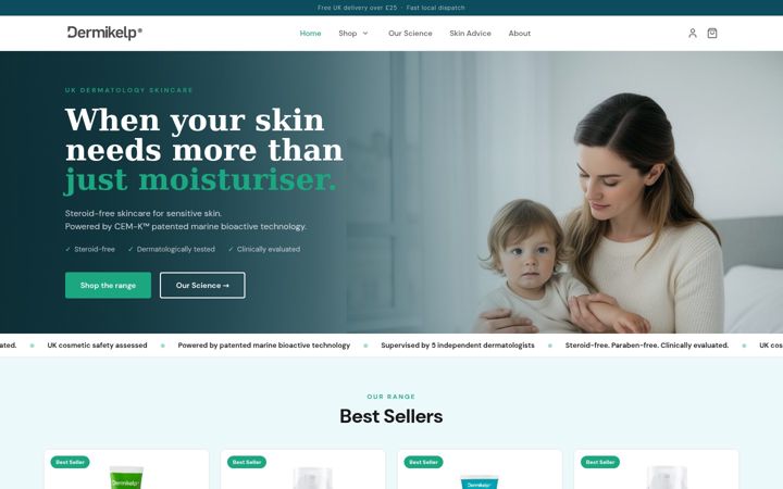 Screenshot of dermikelp.co.uk