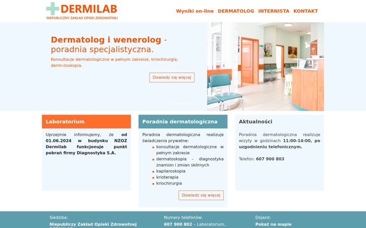 Ekrano kopija dermilab.pl