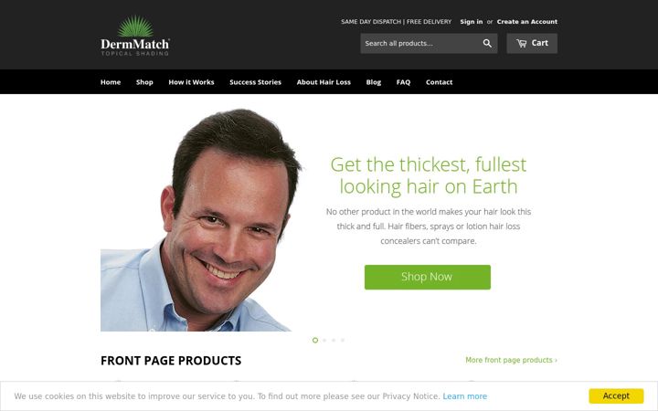 Screenshot of dermmatch.co.uk