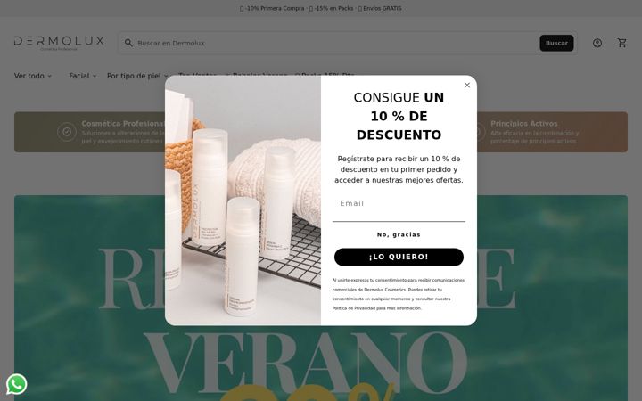 Screenshot of dermoluxcosmetics.com
