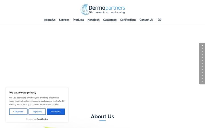 Screenshot of dermopartners.com