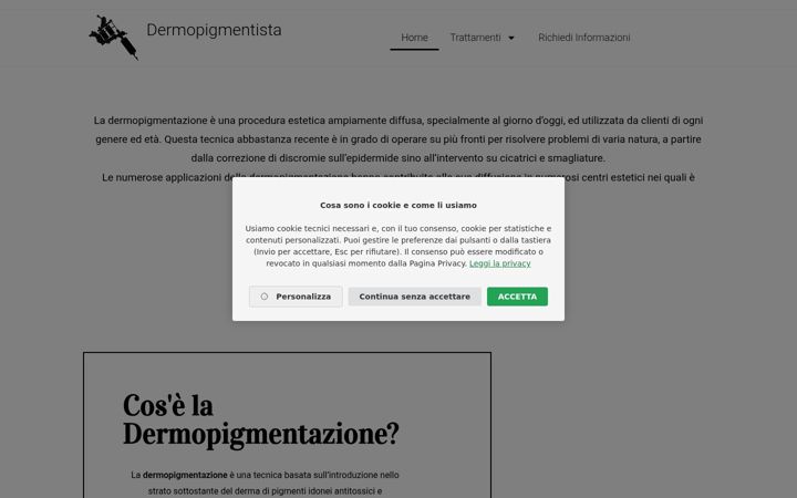 Screenshot of dermopigmentista.it
