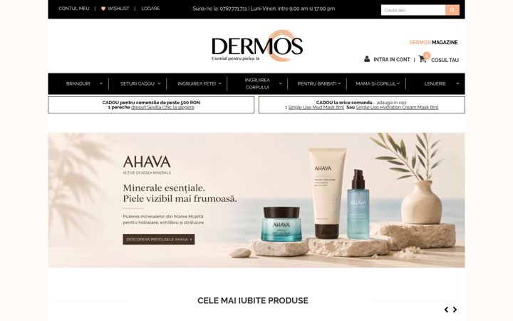 Ekrānuzņēmums no dermos.ro