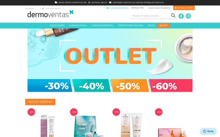 Screenshot of dermoventas.com
