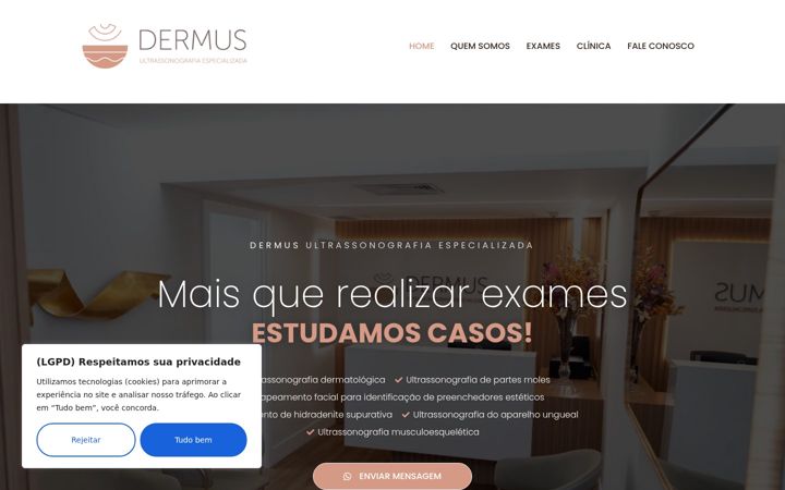 Captura de pantalla de dermusultrassom.com.br
