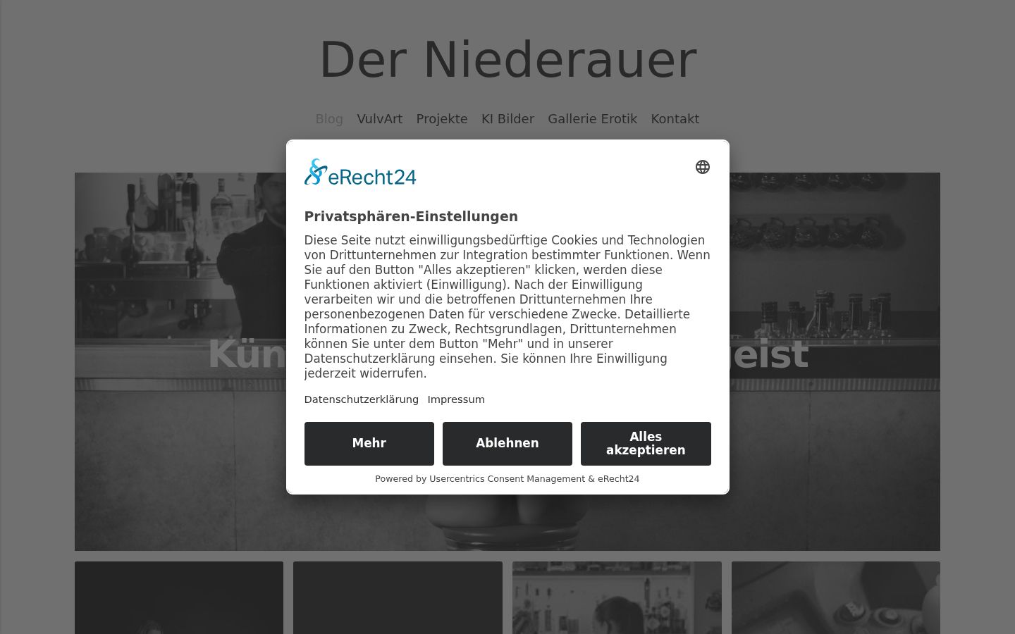 Screenshot of the consent banner shown before any interaction