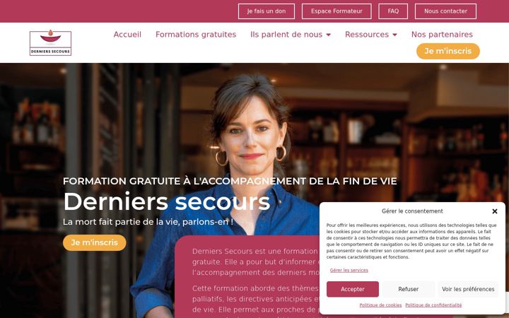 Screenshot of derniers-secours.fr
