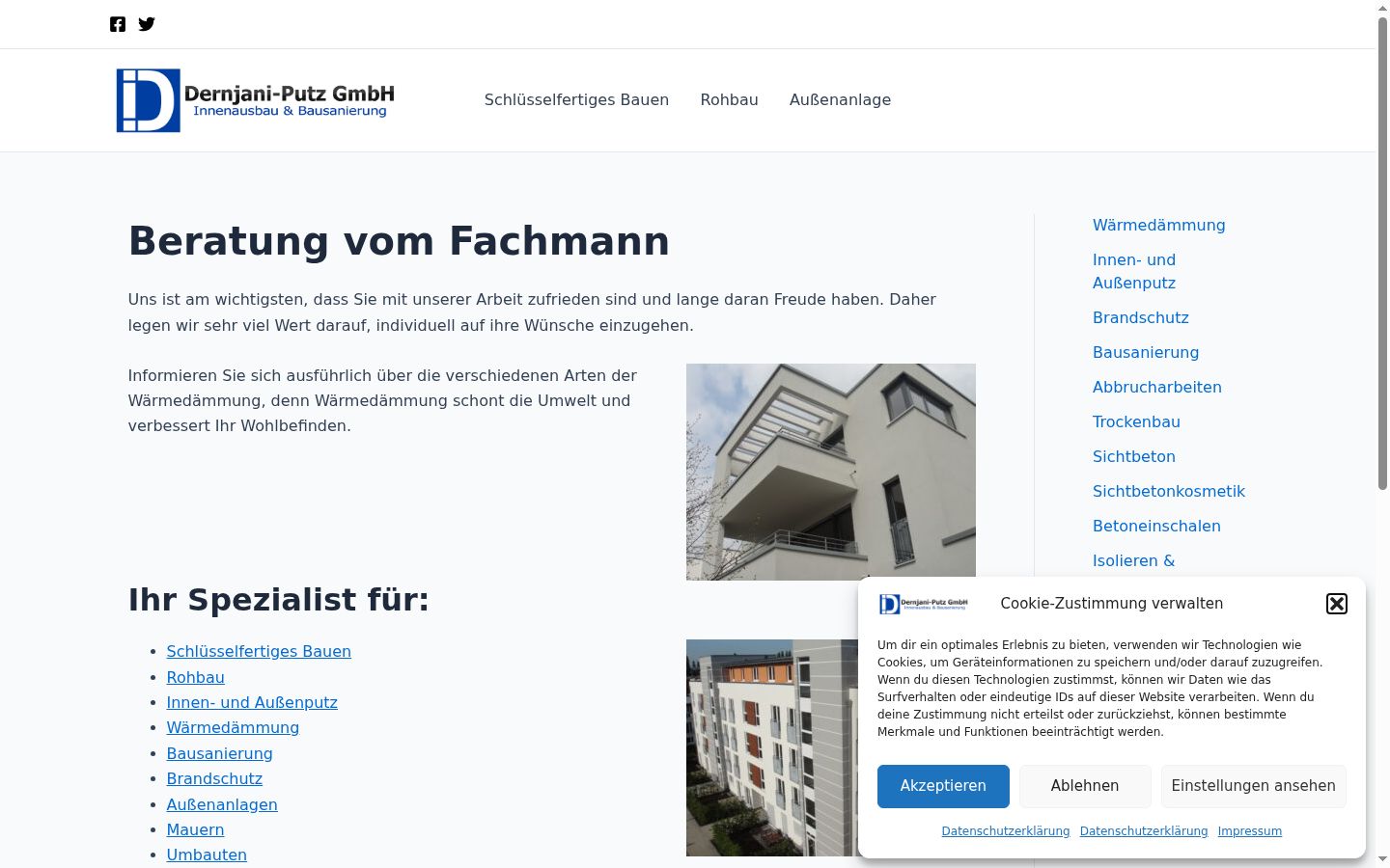 Screenshot des Einwilligungsbanners vor jeglicher Interaktion