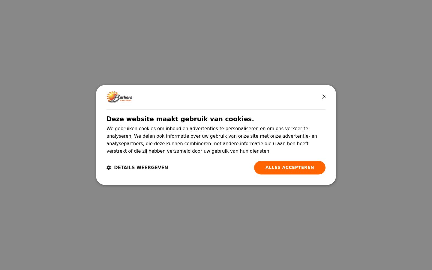 Screenshot des Einwilligungsbanners vor jeglicher Interaktion