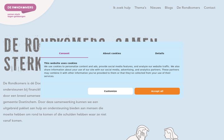 Screenshot von derondkomers.nl