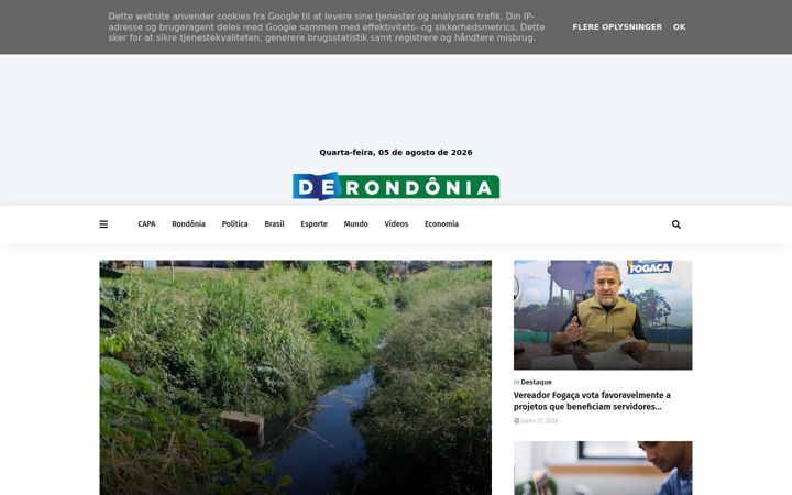 Captura de pantalla de derondonia.com.br