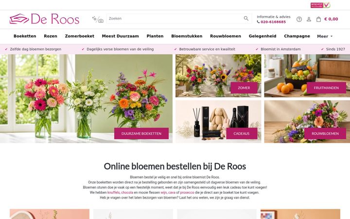 Screenshot von deroosbv.nl