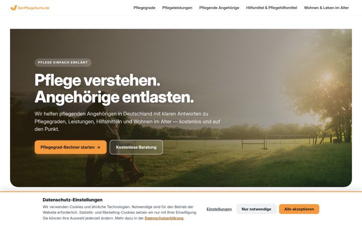 Screenshot van derpflegefuchs.de