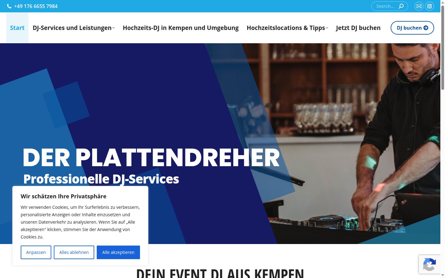 Screenshot tal-banner tal-kunsens muri qabel kwalunkwe interazzjoni