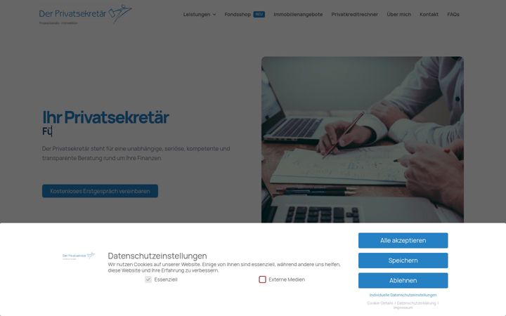 Skjermbilde av derprivatsekretaer.de