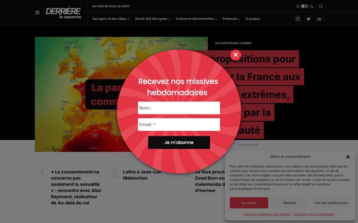 Screenshot of derriere-le-vacarme.com