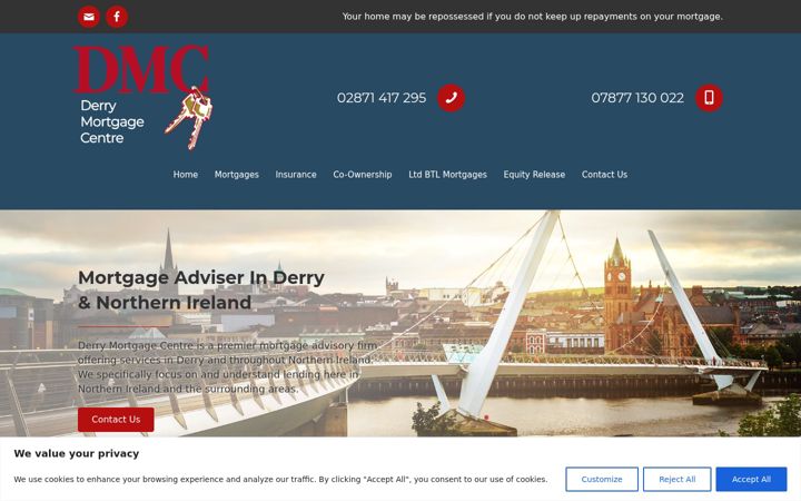 Screenshot of derrymortgagecentre.com